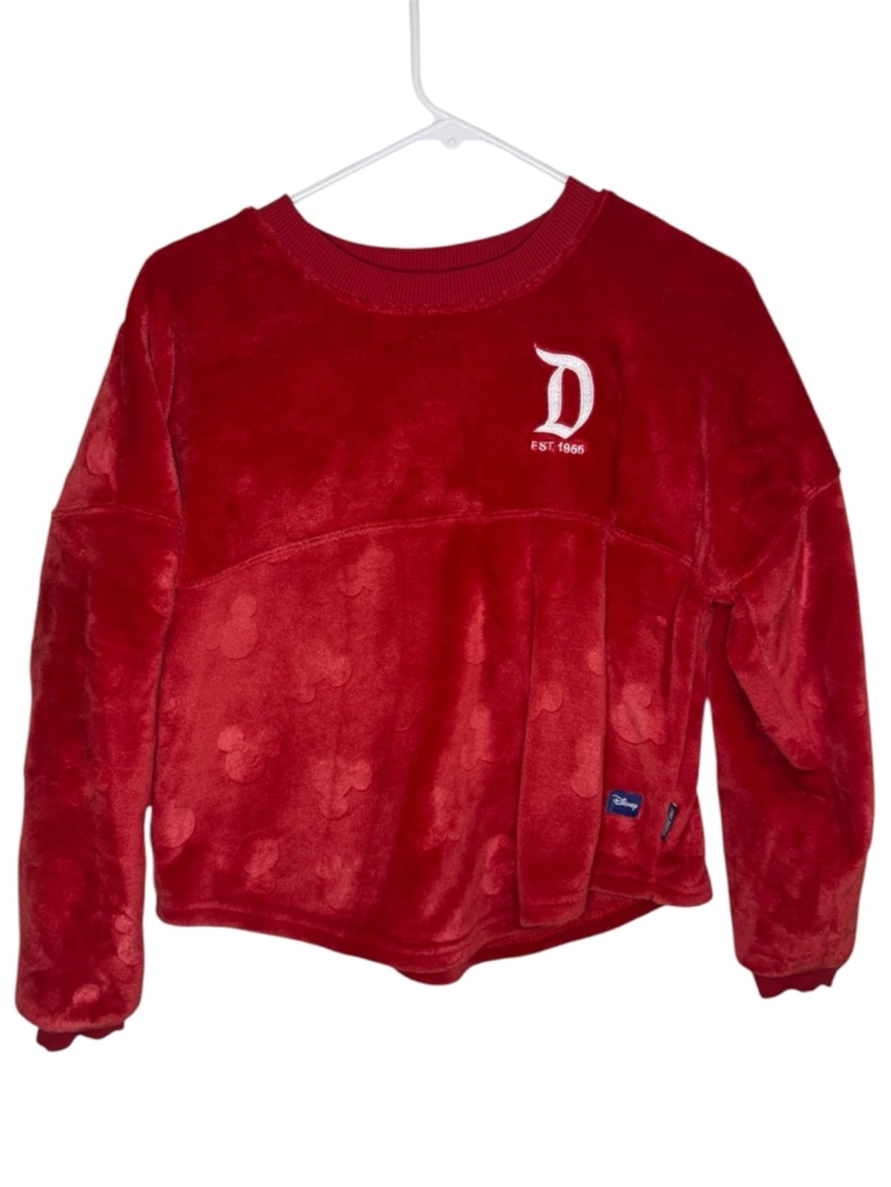 Disney Spirit Jersey Disneyland Red Mickey Embossed Fleece Sherpa Youth XL 14